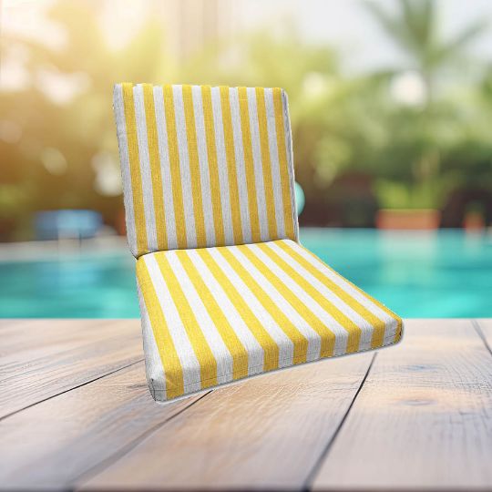 Sunbrella Sail Away Sunflower Universal Patio Chair Cushion With Ties