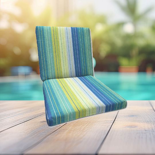 Sunbrella Seville Seaside Universal Patio Chair Cushion With Ties