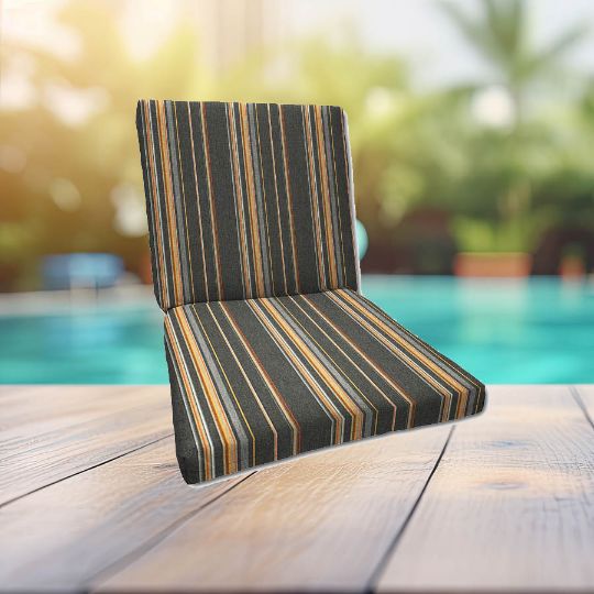 Sunbrella Stanton Greystone Universal Patio Chair Cushion With Ties