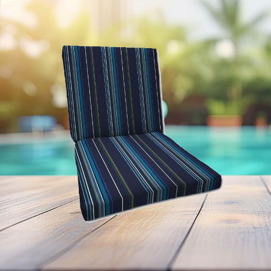 Sunbrella Stanton Lagoon Universal Patio Chair Cushion With Ties