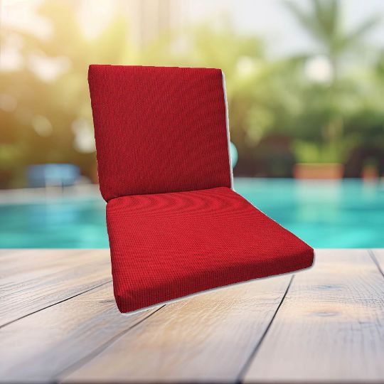 Sunbrella Spectrum Cherry Universal Patio Chair Cushion With Ties