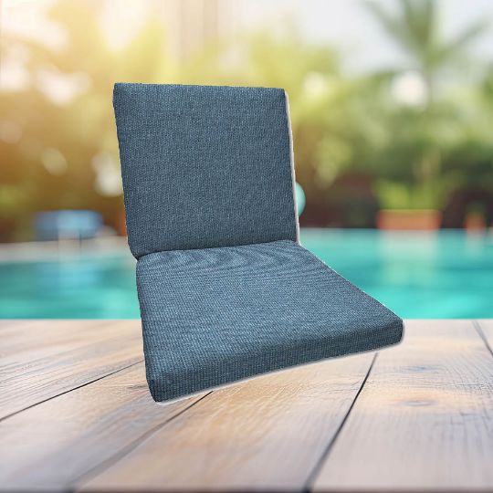 Sunbrella Spectrum Denim Universal Patio Chair Cushion With Ties