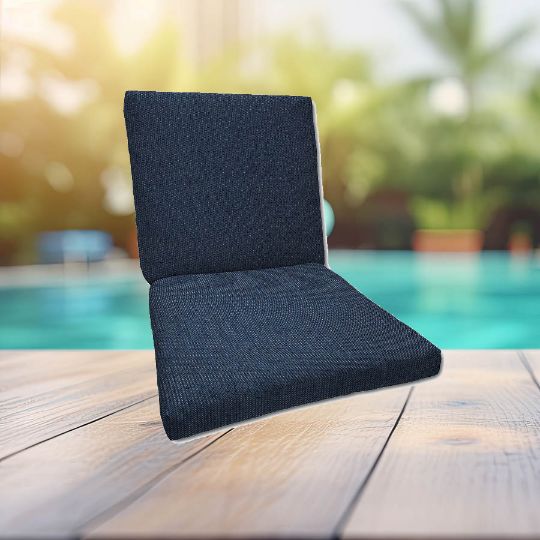 Classic Universal Patio Chair Cushion with Hinge - Sunbrella Cove Pebble               Simple, Stylish, and Versatile Patio Chair Cushion  Enhance your outdoor seating with the Classic Universal Patio Chair Cushion, designed for a variety of patio dining chairs, lounge chairs, and armchairs. Featuring a simple center seam design, this cushion provides a clean, modern look while ensuring superior comfort and durability.  Crafted from Sunbrella Fabric, this cushion is resistant to UV rays, mold, mildew, and fading, making it an excellent choice for outdoor use. With fabric ties at the back and at the hinge, this cushion stays securely in place, ensuring a perfect fit for your patio chair.  Features & Benefits  Universal Fit – Designed to accommodate various outdoor patio chairs.  Durable Outdoor Fabric – Available in over 400 Sunbrella Outdoor Fabrics for lasting color and resilience.  Simple, Clean Design – Classic center seam without piping for a sleek, modern aesthetic.  Secure Fit – Includes fabric ties at the back and hinge to keep the cushion in place.  Plush Comfort – High-quality polyester/densified fiber fill for superior support.  Available Sizes & Hinged Seat Options  The difference between each cushion style is where the hinge (bend) is located. The hinge allows the cushion to form the seat and backrest, ensuring the best fit for different types of patio chairs.  Choose from 6 sizes:  Model 1: 21" Wide x 37" Long - Hinged at 17"  Model 2: 21" Wide x 40" Long - Hinged at 18"  Model 3: 21" Wide x 43" Long - Hinged at 19"  Model 4: 22" Wide x 40" Long - Hinged at 18"  Model 5: 22" Wide x 43" Long - Hinged at 19"  Model 6: 22" Wide x 45" Long - Hinged at 20"  How to Choose the Right Cushion  Each line drawing below indicates the unique dimensions for each model number. Even if two patio chair cushions share the same width and overall length, they may differ in seat depth due to the hinge placement. Be sure to measure your outdoor patio chair carefully before ordering to ensure a perfect fit.          Buy More & Save  Planning to refresh multiple patio chairs? Take advantage of our Buy More & Save discounts! The more cushions you purchase, the more you save. Perfect for homeowners, designers, and hospitality businesses looking to upgrade outdoor seating with high-quality, matching cushions.  Shop with Klarna – Flexible Payment Options  We understand that investing in high-quality cushions is important, which is why we offer Klarna flexible payment options. With Klarna, you can split your purchase into manageable payments, allowing you to enjoy the comfort and style of your new cushions today while paying over time.  Order Your Universal Patio Chair Cushion Today  Find the perfect custom patio chair cushion to match your outdoor space. Choose from over 400 Sunbrella fabrics for a stylish and durable upgrade to your patio seating.  Need help choosing the right size? Contact us for expert assistance.