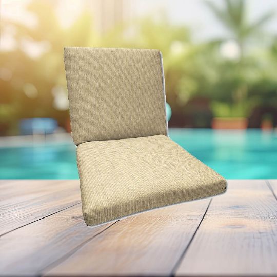 Sunbrella Spectrum Sand Universal Patio Chair Cushion With Ties
