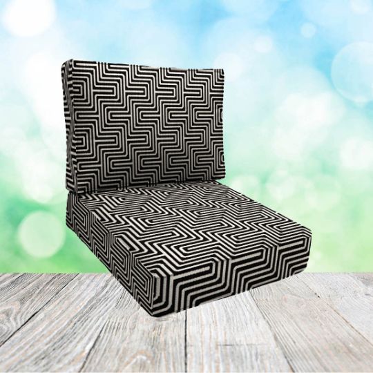 Sunbrella Figure Onyx Patio Chair Replacement Cushions | Customize The Size