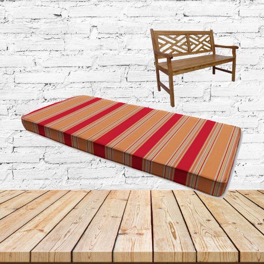 Sunbrella Bravada Salsa Outdoor Bench Cushion