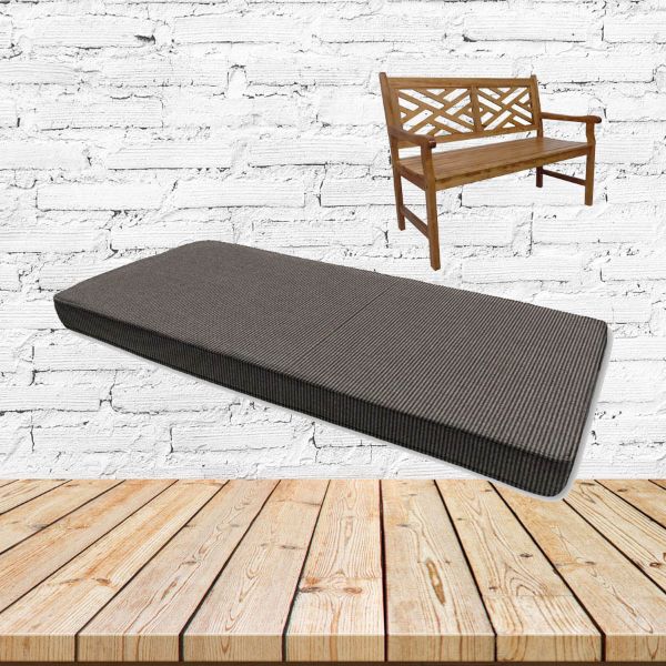 Sunbrella Canvas Coal Custom Outdoor Bench Cushion