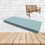 Sunbrella Canvas Mineral Blue Custom Outdoor Bench Cushions