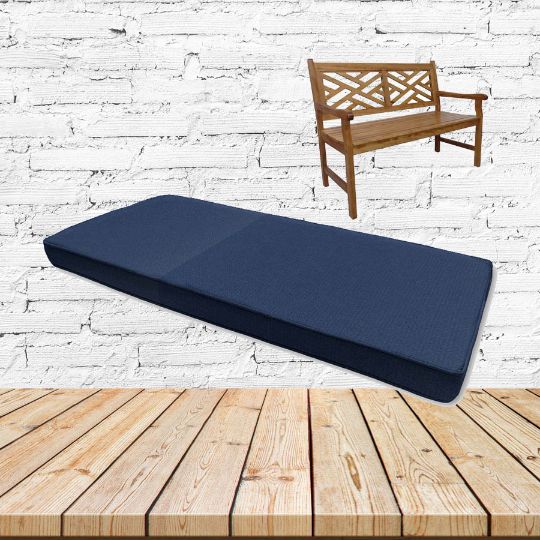 Sunbrella Canvas Navy Custom Outdoor Bench Cushions