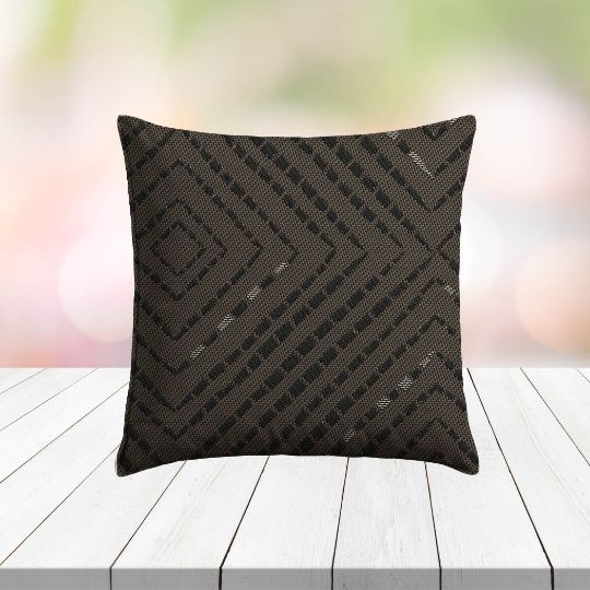 Custom Outdoor Pillows in Outdura Domino Coco | Fade-Resistant & Weatherproof
