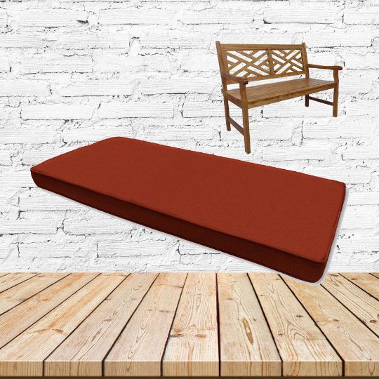 Sunbrella Canvas Terracotta Outdoor Bench Cushion
