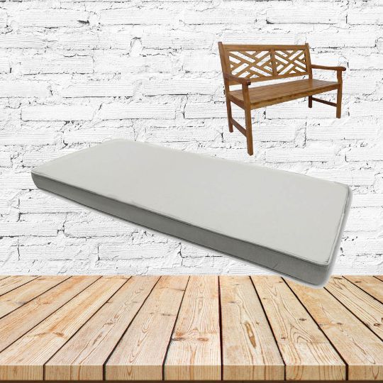 Sunbrella Canvas White Outdoor Bench Cushion