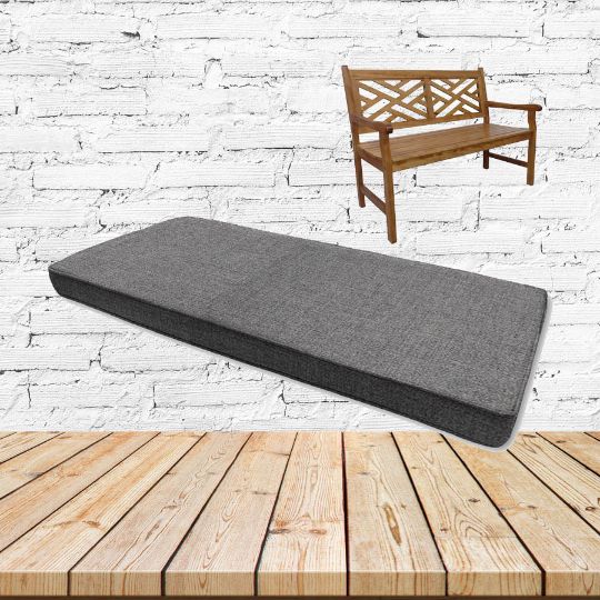 Sunbrella Cast Slate Outdoor Bench Cushion