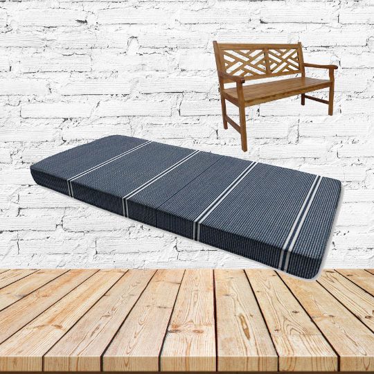 Sunbrella Equal Ink Outdoor Bench Cushions