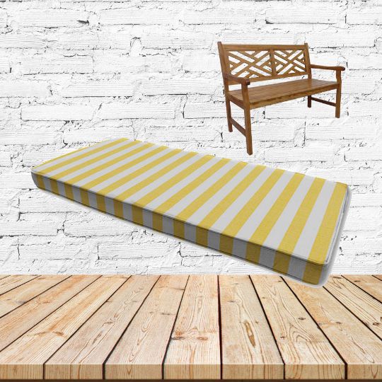 Sunbrella Sail Away Sunflower Outdoor Bench Cushions