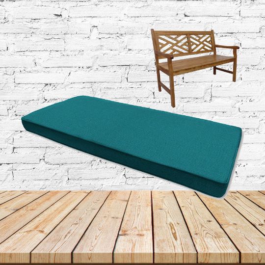 Sunbrella Spectrum Peacock Outdoor Bench Cushion