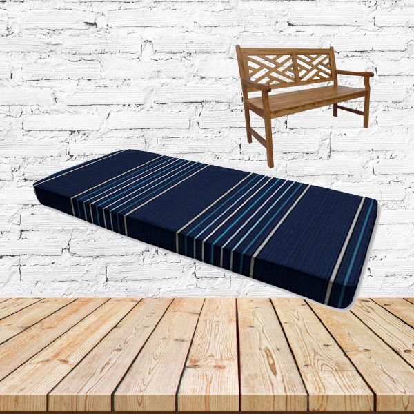 Sunbrella Viento Nautical Outdoor Bench Cushions