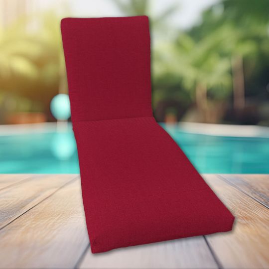 Classic Universal Chaise Lounge Cushions | Sunbrella Canvas Burgundy Fabric | 3 Sizes