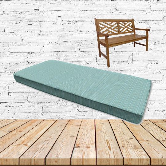 Dupione Celeste Sunbrella Fabric Patio Dining Chair Seat Cushion
