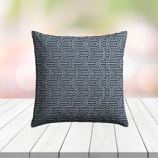 Sunbrella Figure Indigo Outdoor Pillow | Custom Patio Pillows in Sunbrella Fabrics
