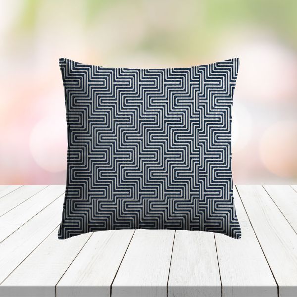Sunbrella Figure Indigo Outdoor Pillow | Custom Patio Pillows in Sunbrella Fabrics