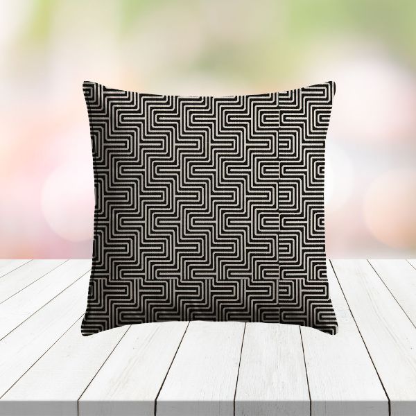 Sunbrella Figure Onyx Outdoor Pillow | Custom Patio Pillows in Sunbrella Fabrics