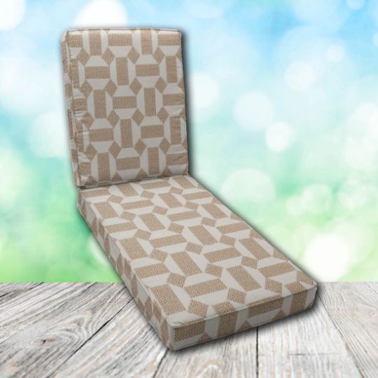Boxed Chaise Lounge Cushions – Custom Sizes in Sunbrella Assemble Sand
