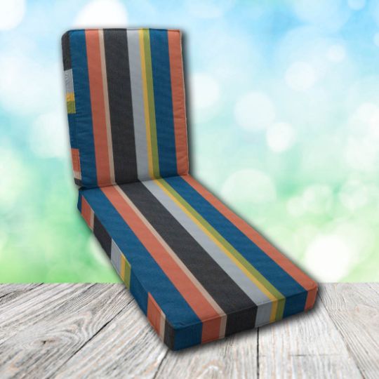 Boxed Chaise Lounge Cushions – Custom Sizes in Sunbrella Beaming Fiesta