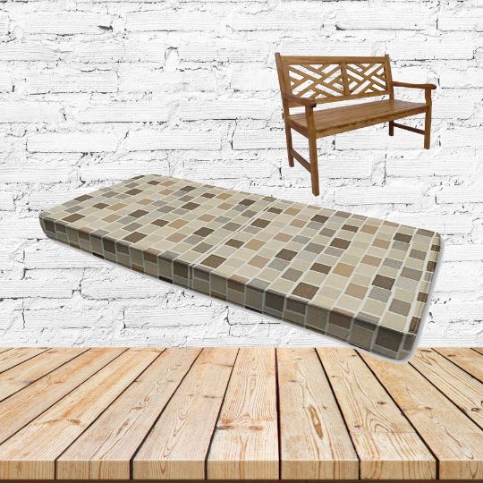 Blox Slate Sunbrella Fabric Patio Dining Chair Seat Cushion