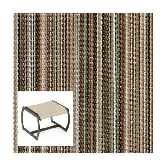 Phifer Brooklyn Stripe Clay Ottoman or Chair Bottom Replacement Sling Fabric