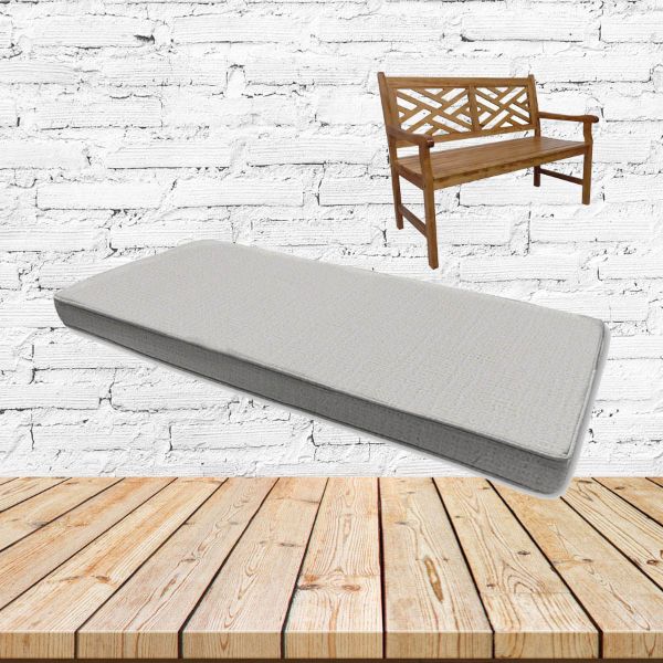 Cassava White Sunbrella Fabric Patio Bench Cushion
