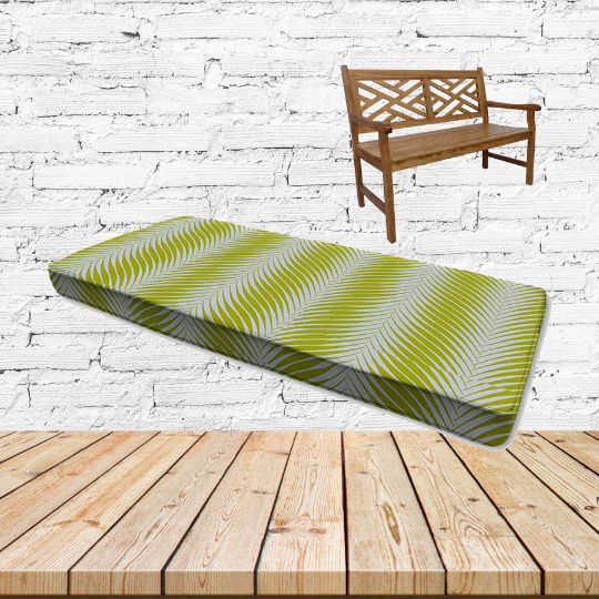 Clock Out Frond Sunbrella Fabric Patio Bench Cushion