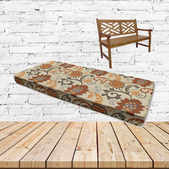 Elegance Marble Sunbrella Fabric Patio Bench Cushion