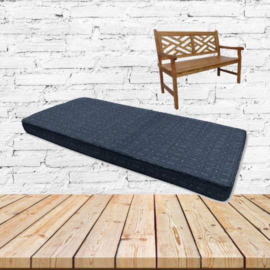 Embrace Indigo Sunbrella Fabric Patio Bench Cushion