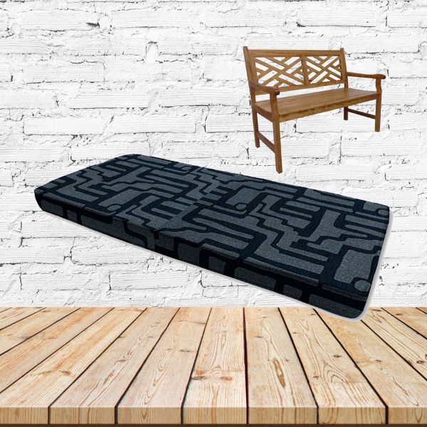 Escher Indigo Sunbrella Fabric Patio Bench Cushion