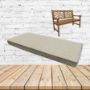 Fretwork Flax Sunbrella Fabric Patio Bench Cushion