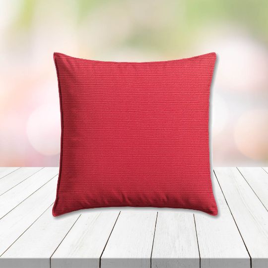 Sunbrella Canvas Logo Red Outdoor Pillow, outdoor pillow, outdoor throw pillows, outdoor toss pillows, custom made to order in unlimited sizes. Order new patio furniture pillows today.