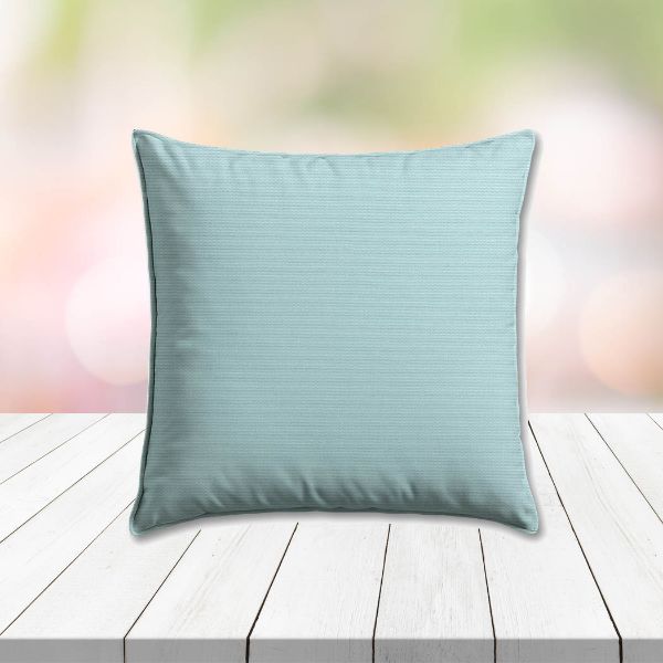 Sunbrella Canvas Mineral Blue Outdoor Pillow, outdoor pillow, outdoor throw pillows, outdoor toss pillows, custom made to order in unlimited sizes. Order new patio furniture pillows today.