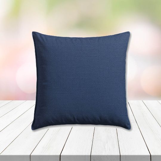 Sunbrella Canvas Navy Outdoor Pillow, outdoor pillow, outdoor throw pillows, outdoor toss pillows, custom made to order in unlimited sizes. Order new patio furniture pillows today.