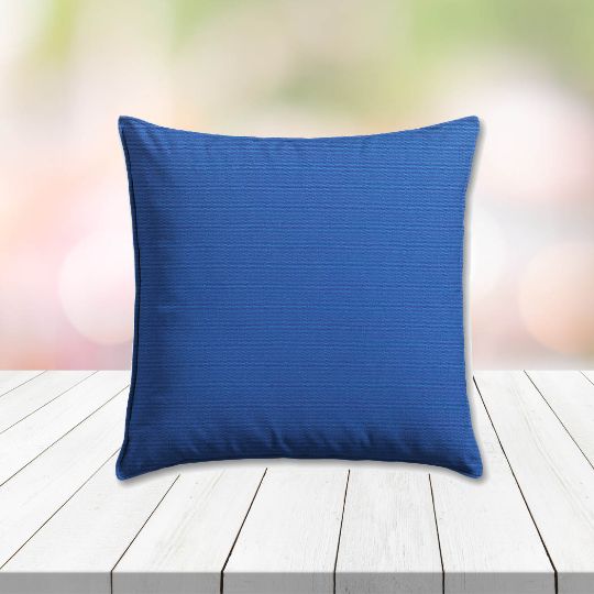 Sunbrella Canvas True Blue Outdoor Pillow, outdoor pillow, outdoor throw pillows, outdoor toss pillows, custom made to order in unlimited sizes. Order new patio furniture pillows today.