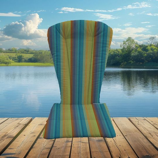 Sunbrella Astoria Lagoon Adirondack Chair Cushions or Chair Pads - Shell Back Style