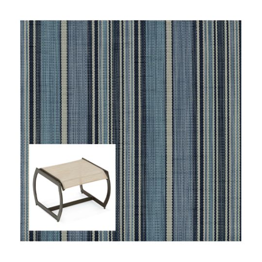 Phifer Dakota Stripe Blueprint Ottoman or Chair Bottom Replacement Sling Fabric