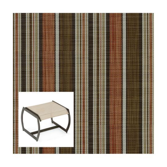 Phifer Dakota Stripe Clay Ottoman or Chair Bottom Replacement Sling Fabric
