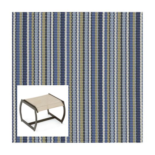 Phifer Delray Stripe Poolside Ottoman or Chair Bottom Replacement Sling Fabric