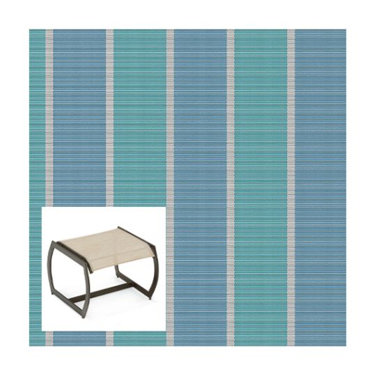 Phifer Fiji Stripe Aqua Ottoman or Chair Bottom Replacement Sling Fabric