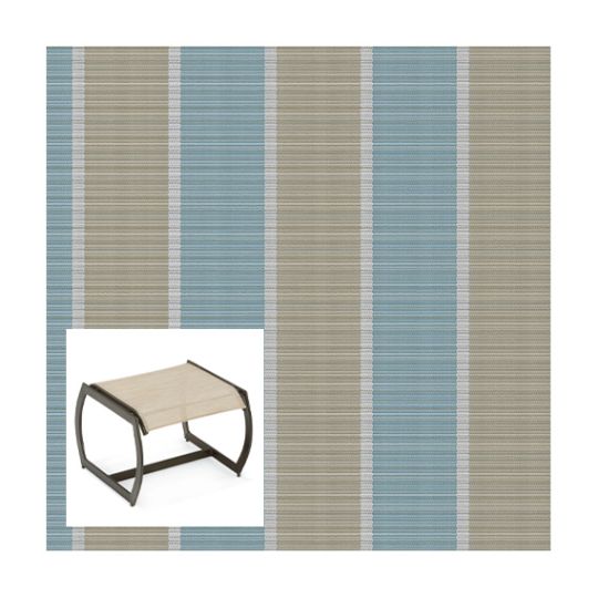 Phifer Fiji Stripe Morning Blue Ottoman or Chair Bottom Replacement Sling Fabric