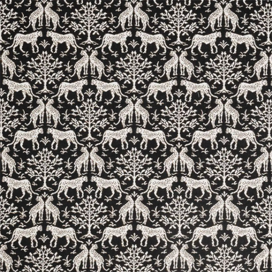 Sunbrella Jaipur Frame Onyx Fabric Sample | Outdoor Cushion Fabric Swatch