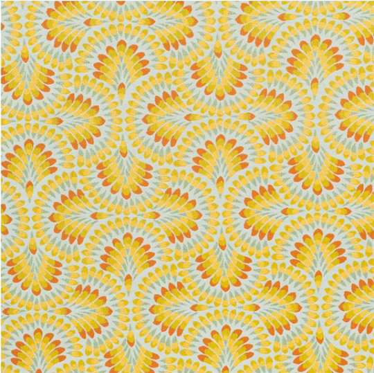 Sunbrella Plume Tropics Fabric Sample | Outdoor Cushion Fabric Swatch