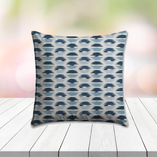 Sunbrella Escape Denim Outdoor Pillow, outdoor pillow, outdoor throw pillows, outdoor toss pillows, custom made to order in unlimited sizes. Order new patio furniture pillows today.