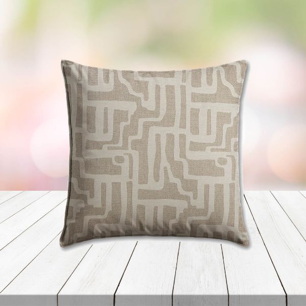 Sunbrella Escher Greige Outdoor Pillow, outdoor pillow, outdoor throw pillows, outdoor toss pillows, custom made to order in unlimited sizes. Order new patio furniture pillows today.